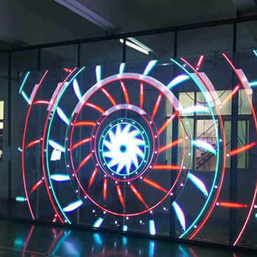 Refresh Rate 3840HZ Layar LED Kaca Transparan Untuk Pusat Perbelanjaan