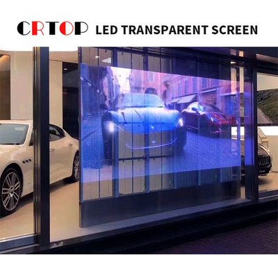 Shopping Mall Outdoor Transparan Layar LED 1000 * 500mm Kabinet