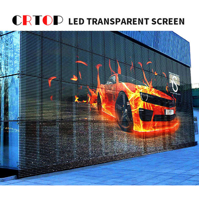 P3.8mm P7.8mm LED Layar Iklan Transparan Untuk Supermaket