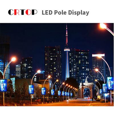 Lighting Pole P4mm Advertising LED Display 1920Hz Refresh Rate