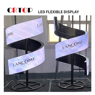 P2.5mm Fleksibel LED Display Screen Cylinder Wave Ring Bentuk yang dapat ditekuk