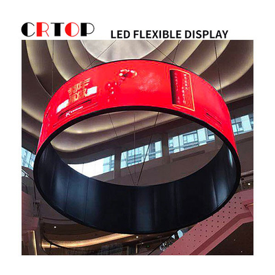 P2.5mm Fleksibel LED Display Screen Cylinder Wave Ring Bentuk yang dapat ditekuk