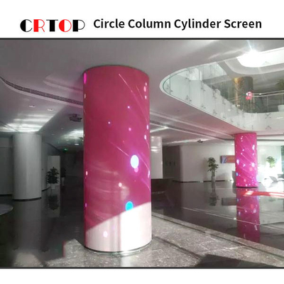 Layar Tampilan LED Kreatif Silinder P2.5mm Struktur Piksel 1R1G1B